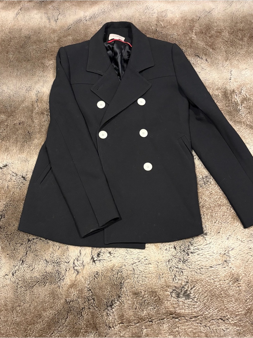 Classic Women’s Black Double-Breasted Peacoat - The Loft size small